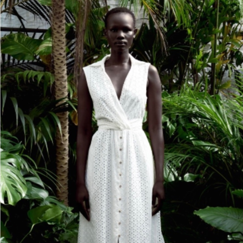 NWT Zara open work maxi eyelet dress